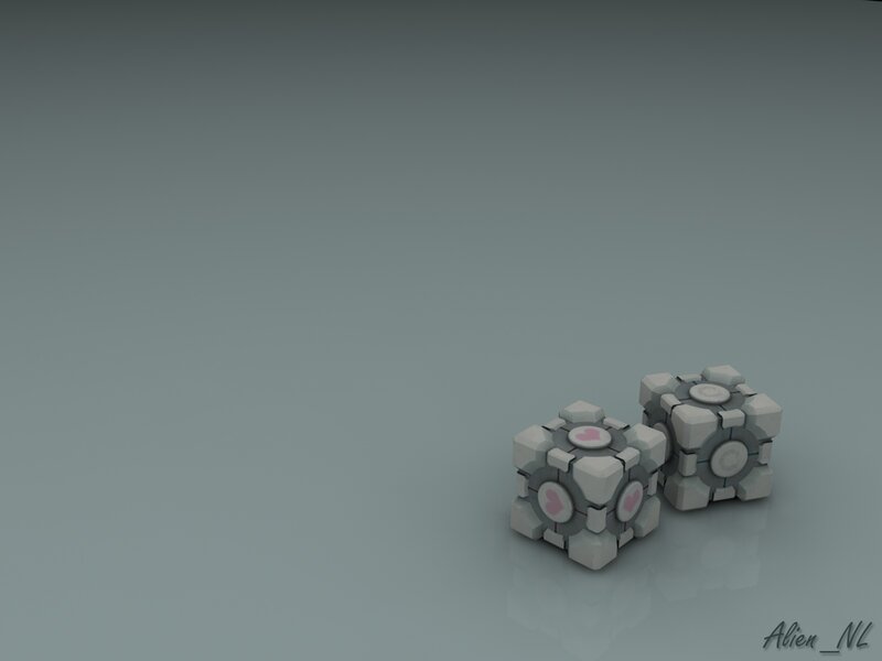 two cubes on gray surface