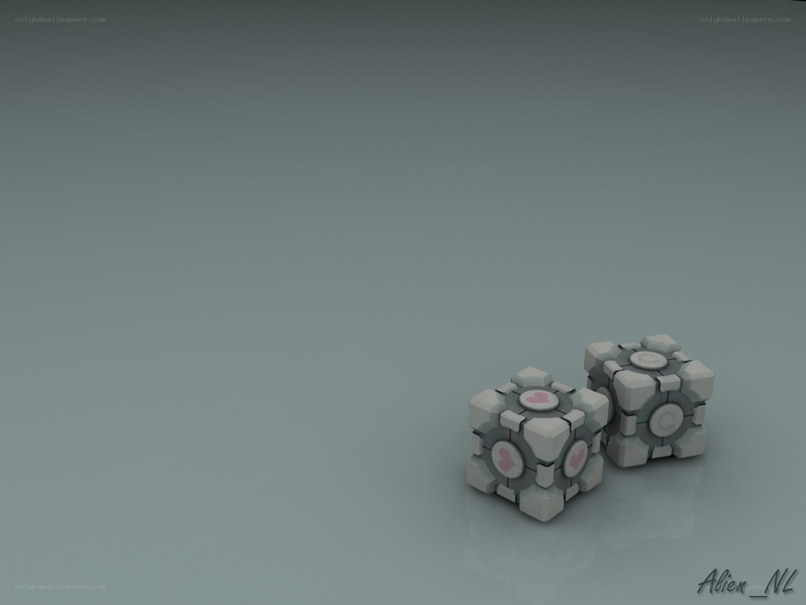 two cubes on gray surface