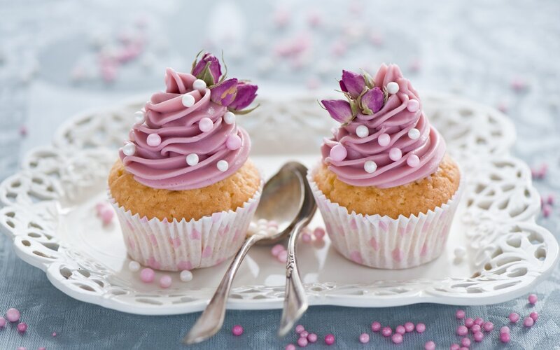 Two Cupcakes on Plate