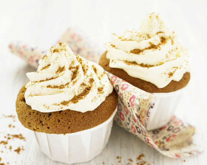 Two Cupcakes with Frosting — White