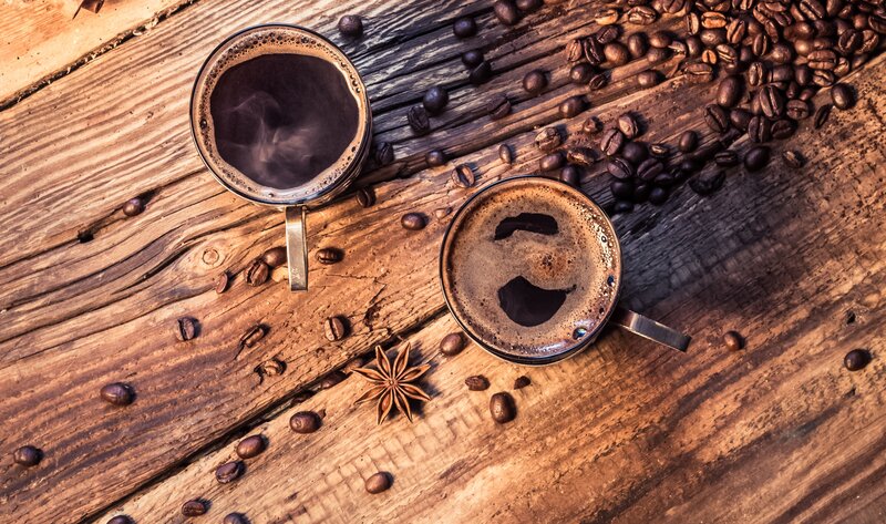 Two Cups of Coffee — Brown, Warm