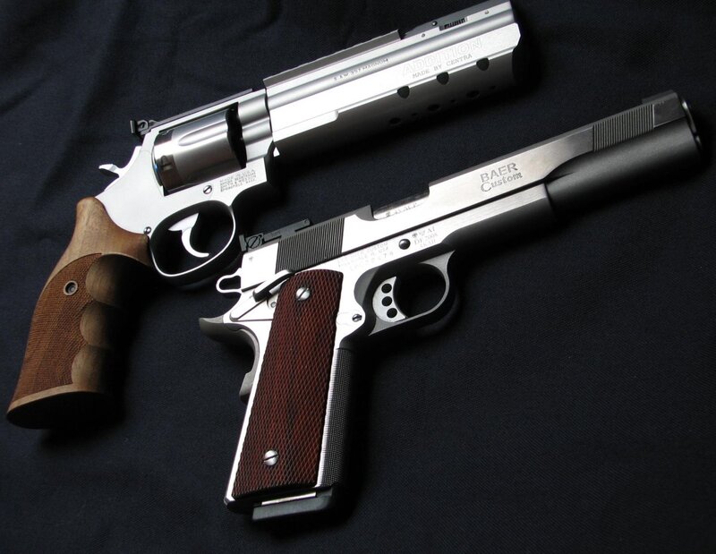 two custom handguns