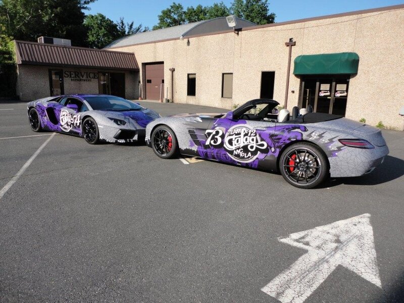 Two custom-painted sports cars