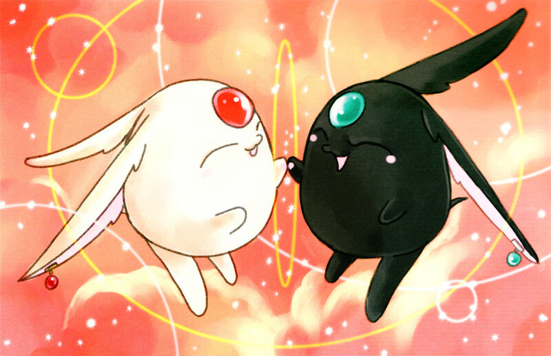 Two cute creatures in space
