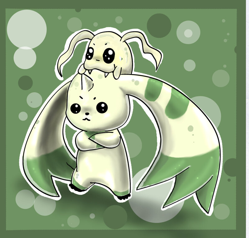 two cute digimon characters