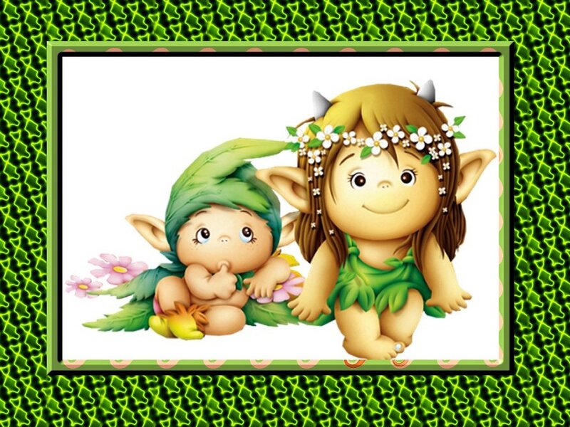 two cute elf babies