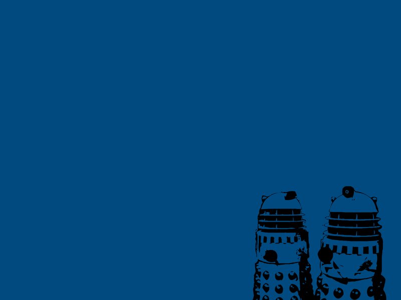 Two Dalek Robots — Blue