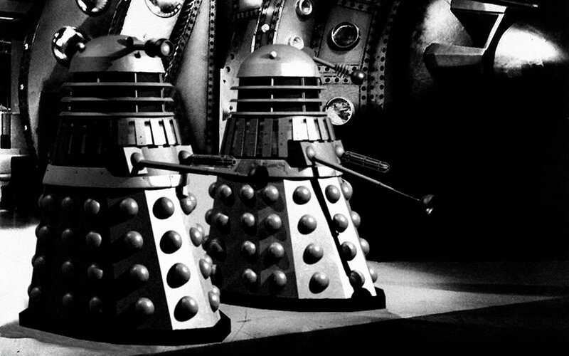 Two Daleks in a control room