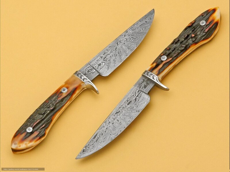 Two Damascus Steel Knives