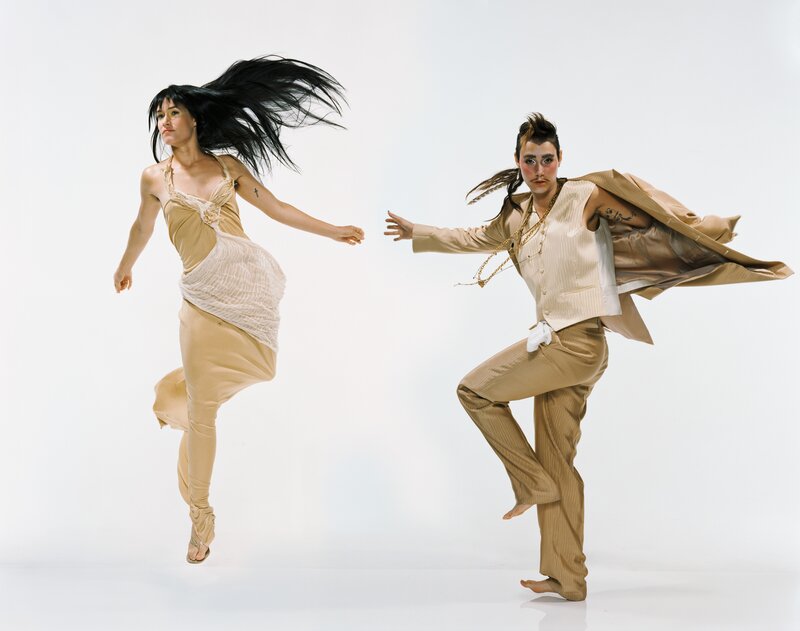 Two dancers in motion