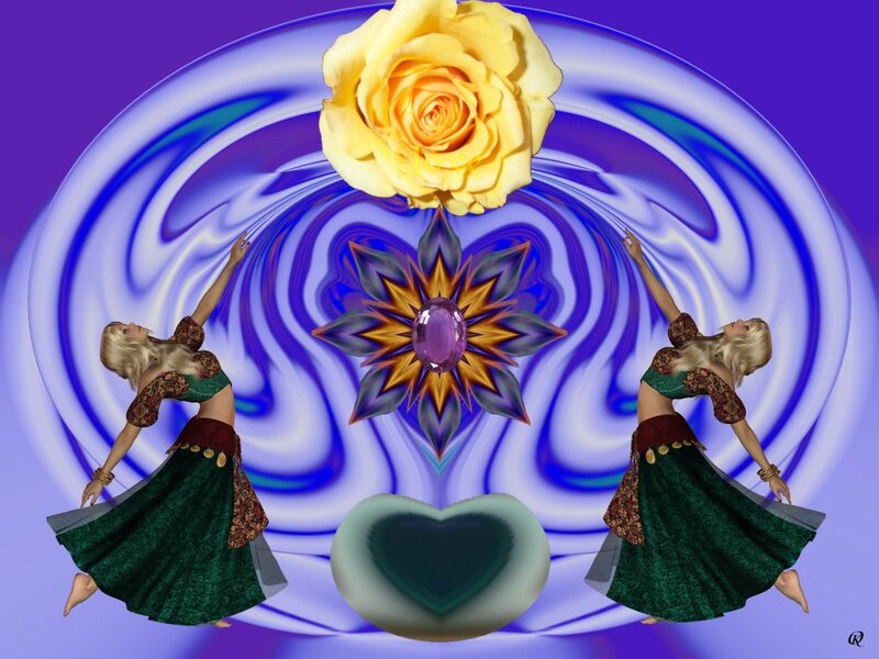 Two Dancers with Rose