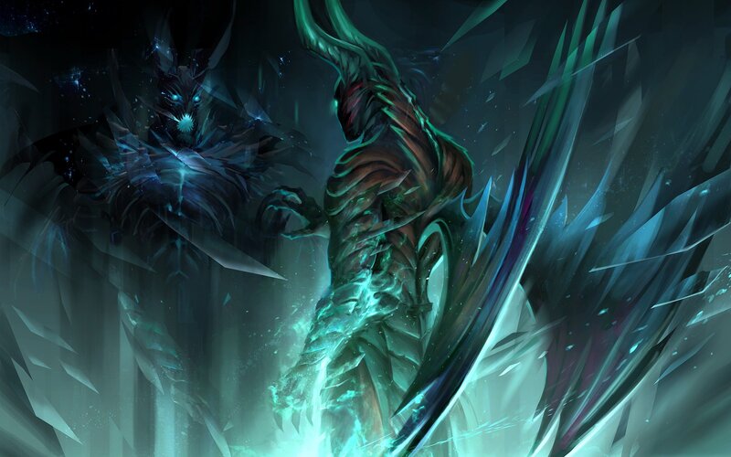 Two Dark Creatures Fighting