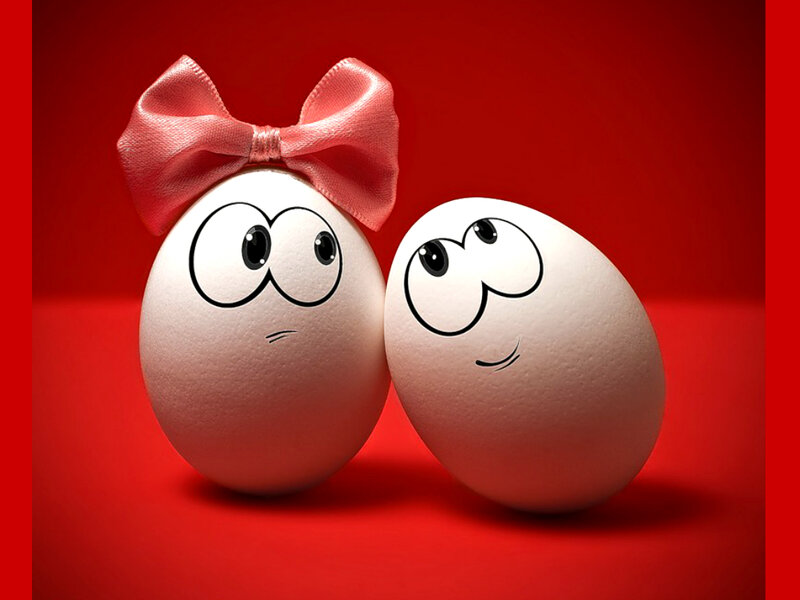 Two Decorated Eggs — Red