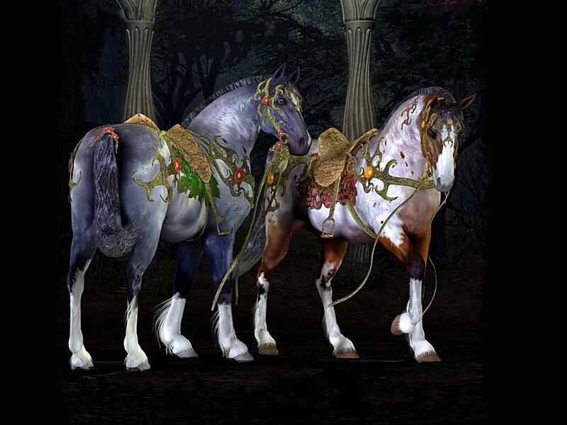 Two Decorated Horses
