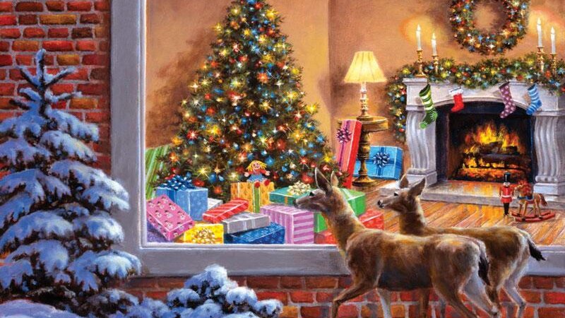 Two Deer at Window