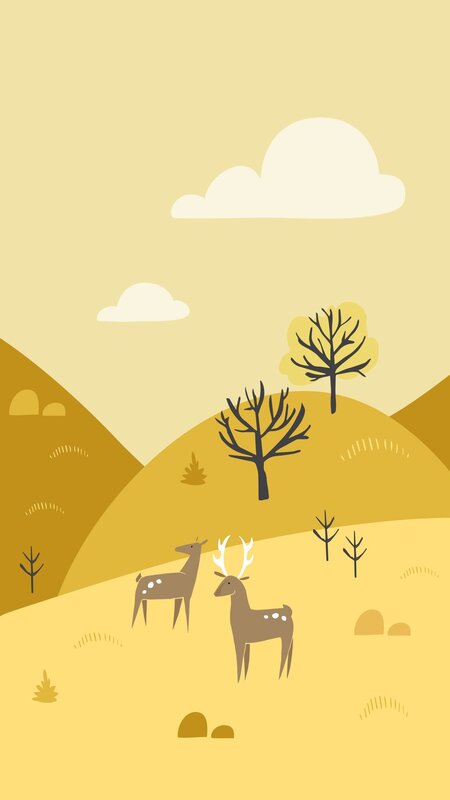 Two Deer on a Hill