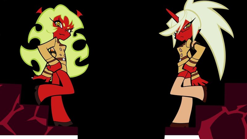 Two Demon Characters — Black, Dramatic