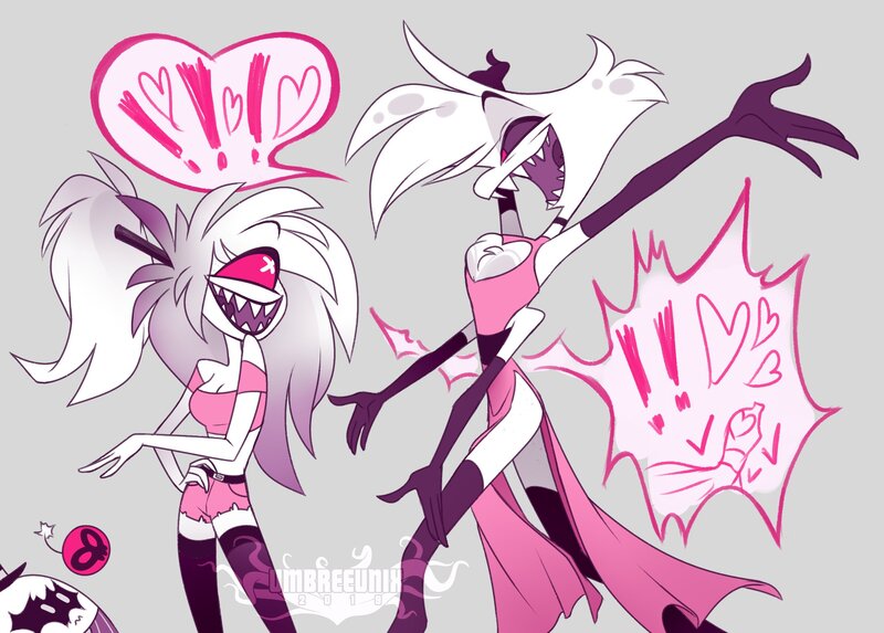 Two Demon Characters — Pink, Playful