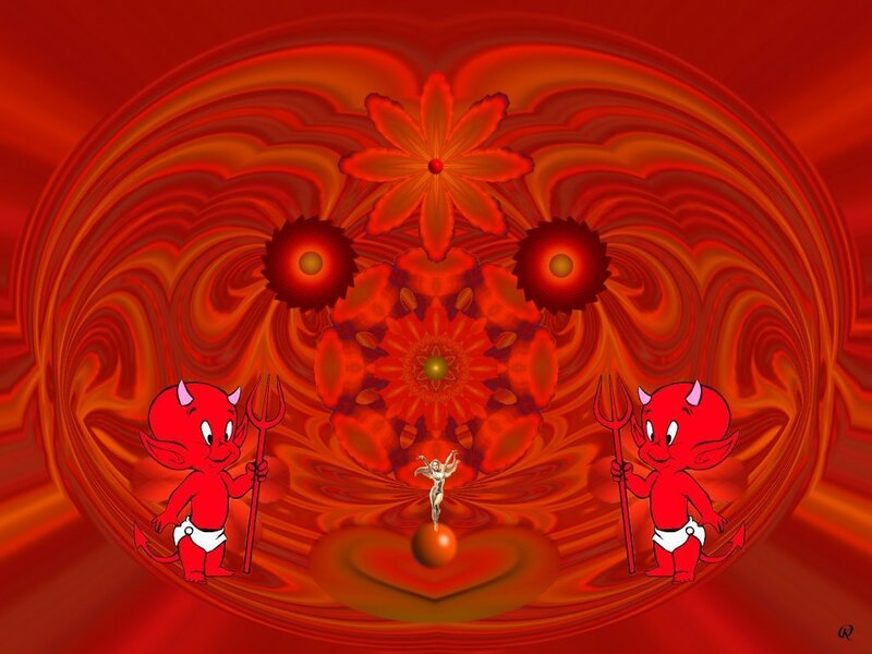 Two Devils with Tridents