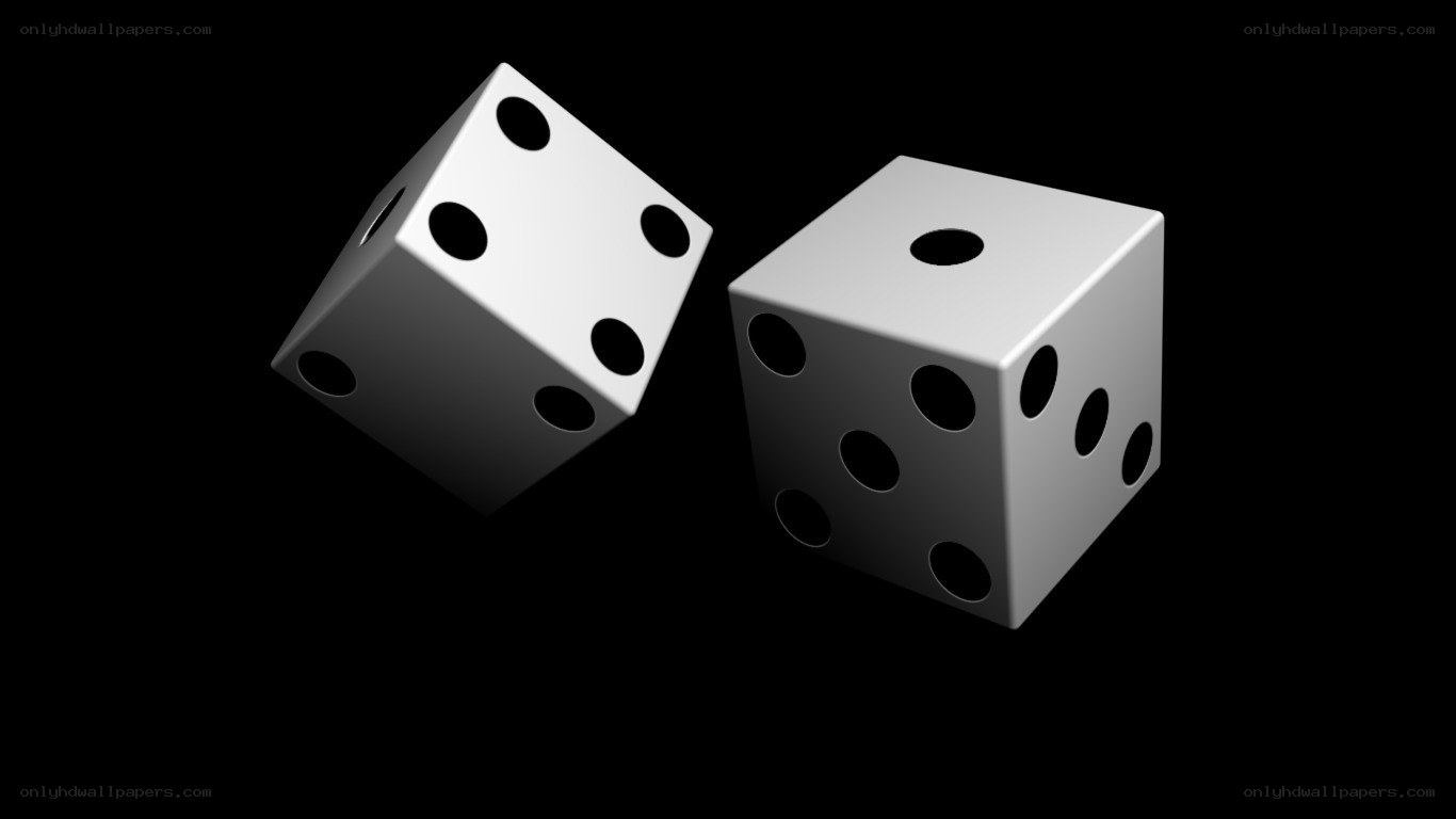 two dice on black background