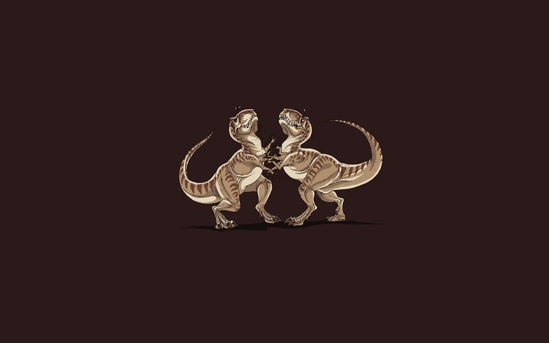 Two dinosaurs fighting