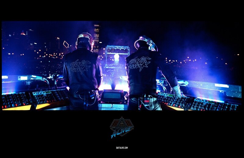 Two DJs at a Concert — Blue