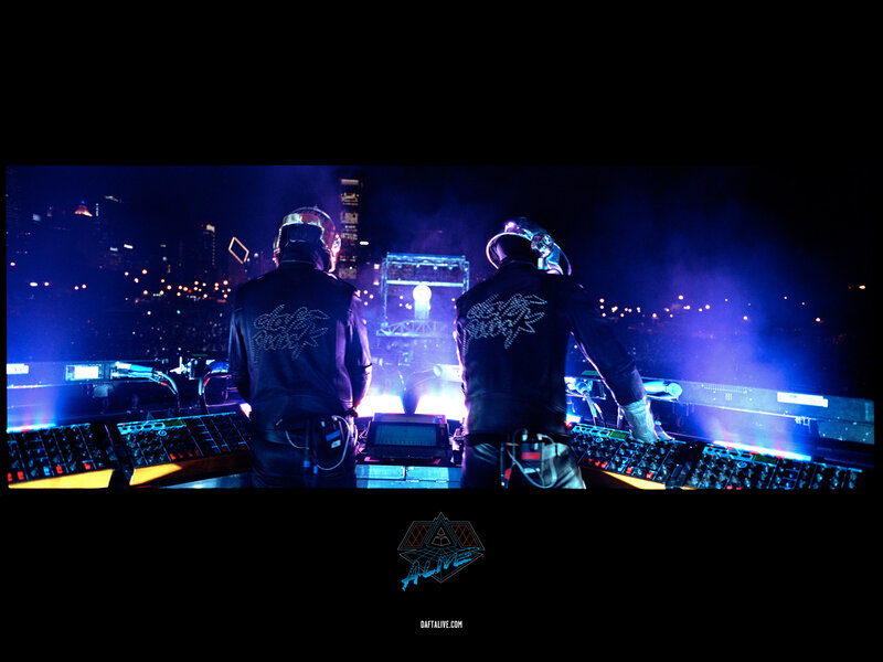 Two DJs on Stage — Blue, Energetic
