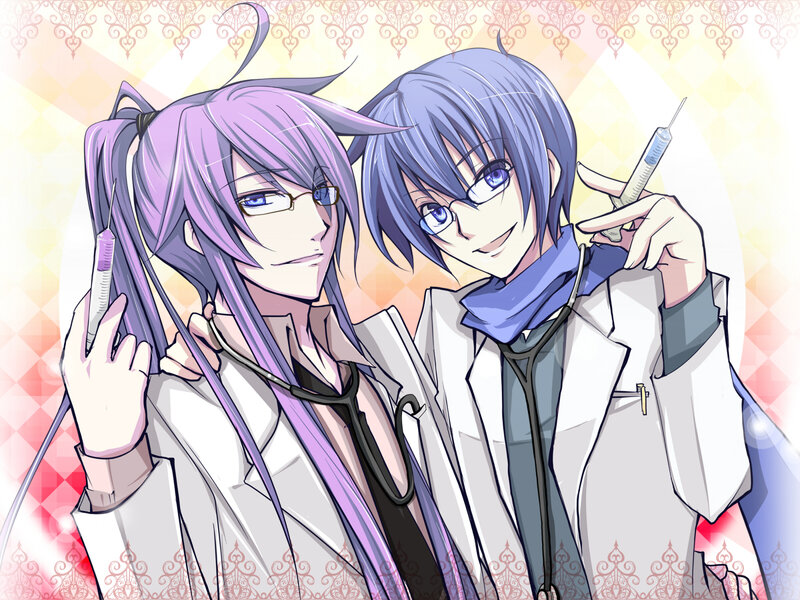Two doctors with syringes