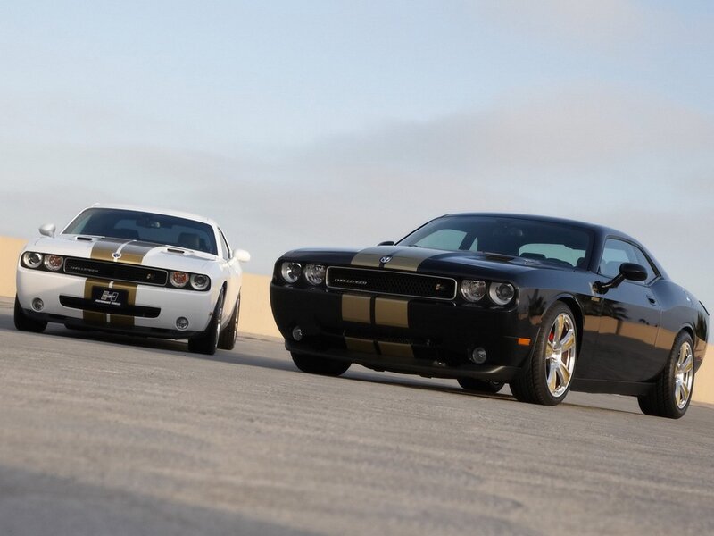 Two Dodge Challengers — Black