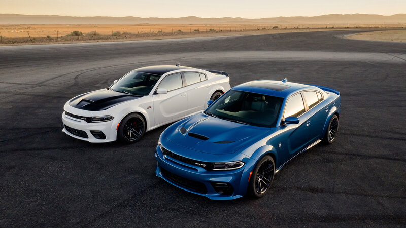 Two Dodge Chargers — Blue