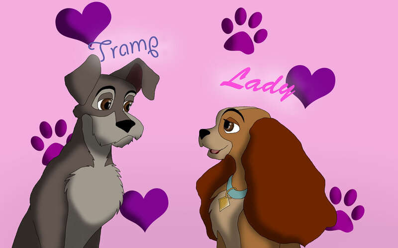 Two Dogs Facing Each Other — Pink