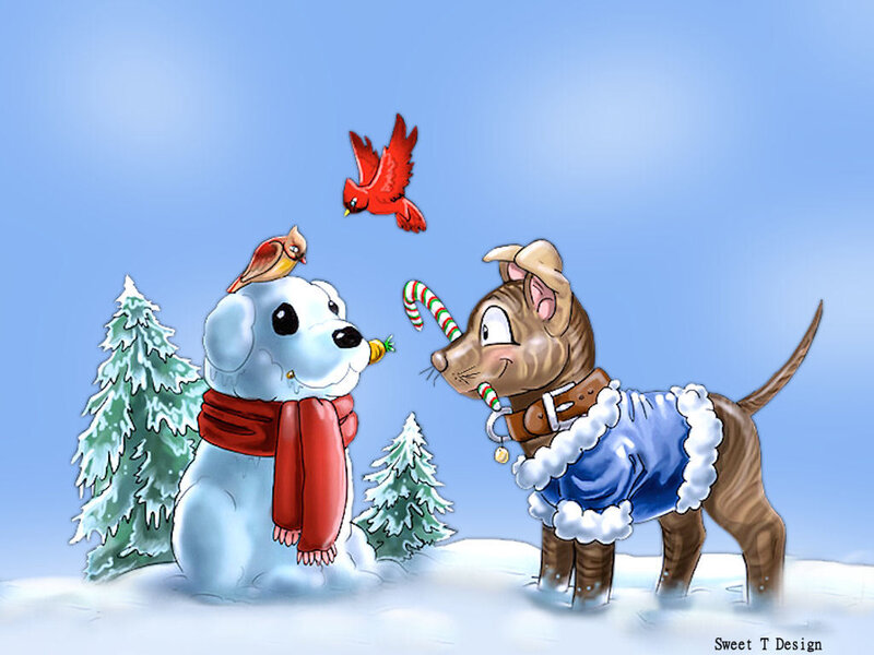 Two Dogs in Winter