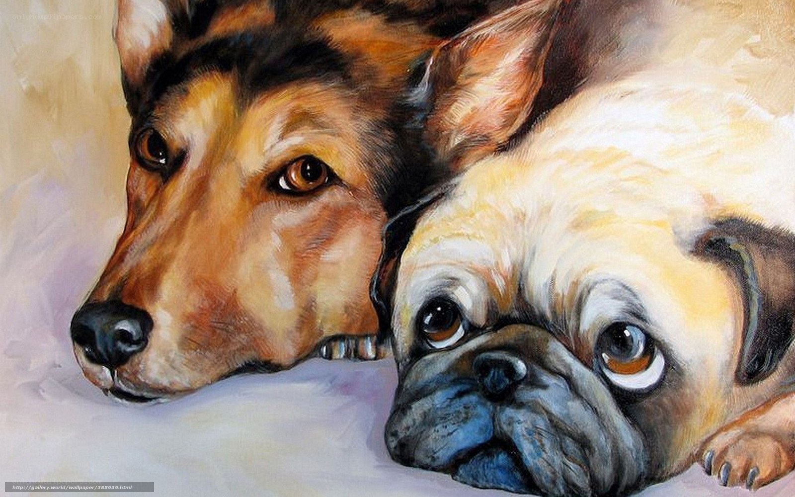 Two Dogs Painting