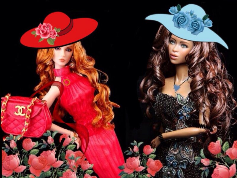 Two Dolls in Dresses