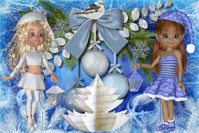 Two Dolls with Ornaments