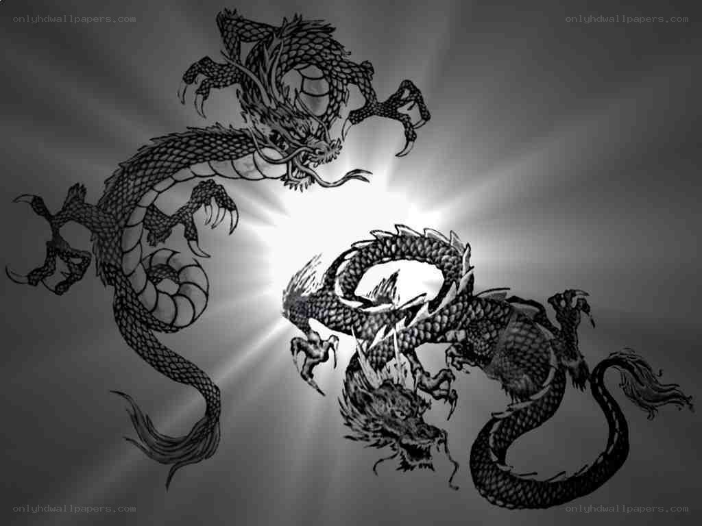 Two dragons facing each other