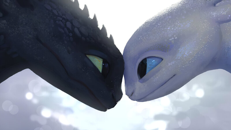 Two Dragons Facing Each Other — Black, Serene