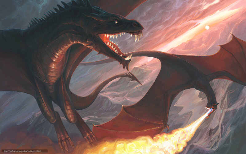 Two Dragons Fighting — Black, Dramatic, Sunset