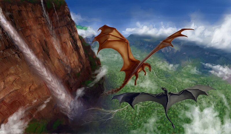 Two Dragons Flying — Brown