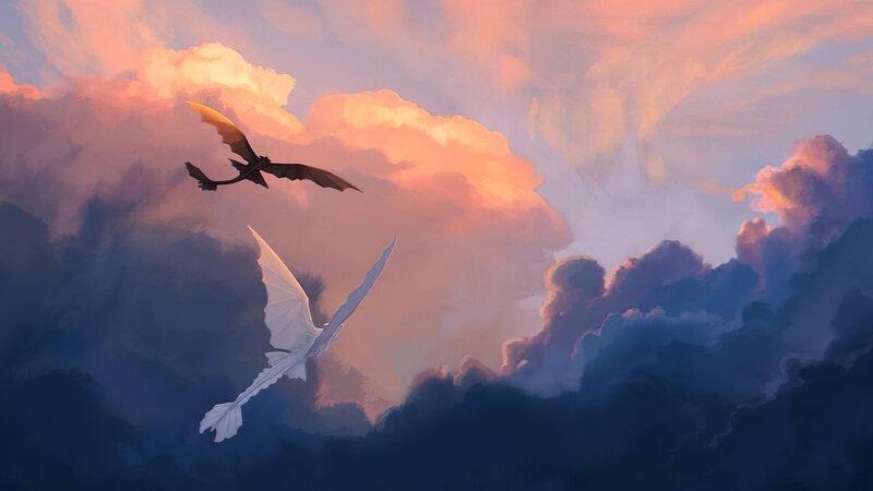 Two Dragons Flying — Orange