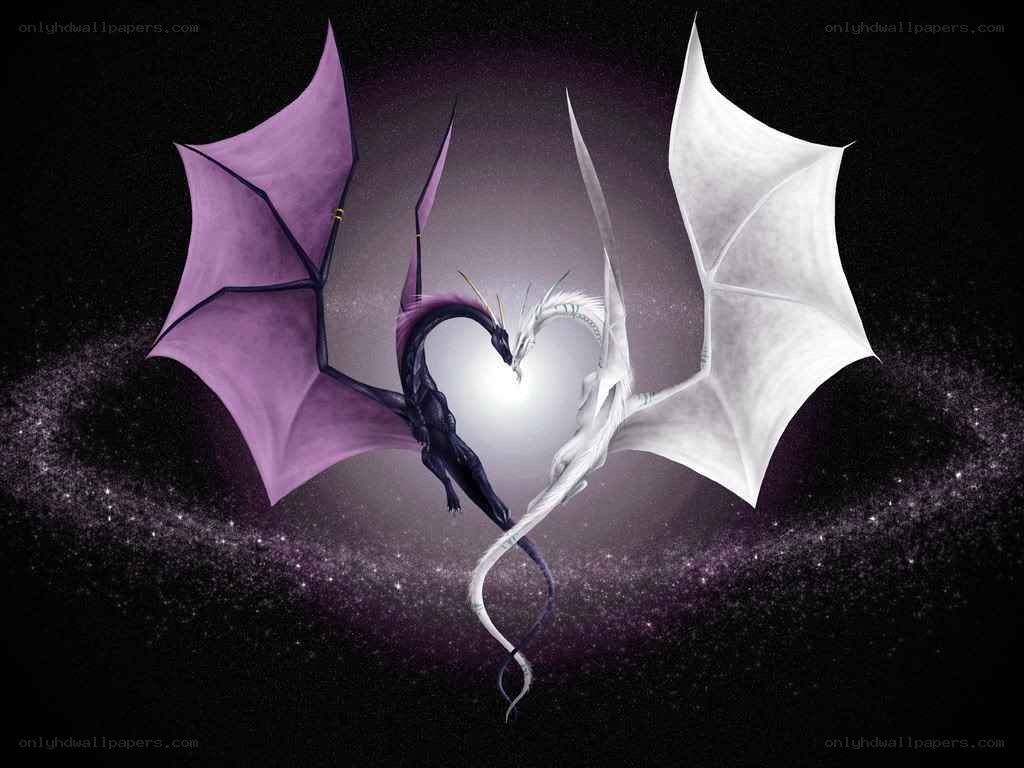 Two dragons forming a heart