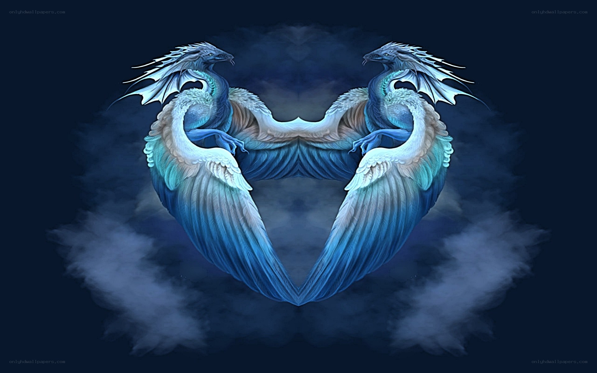 Two dragons forming a heart
