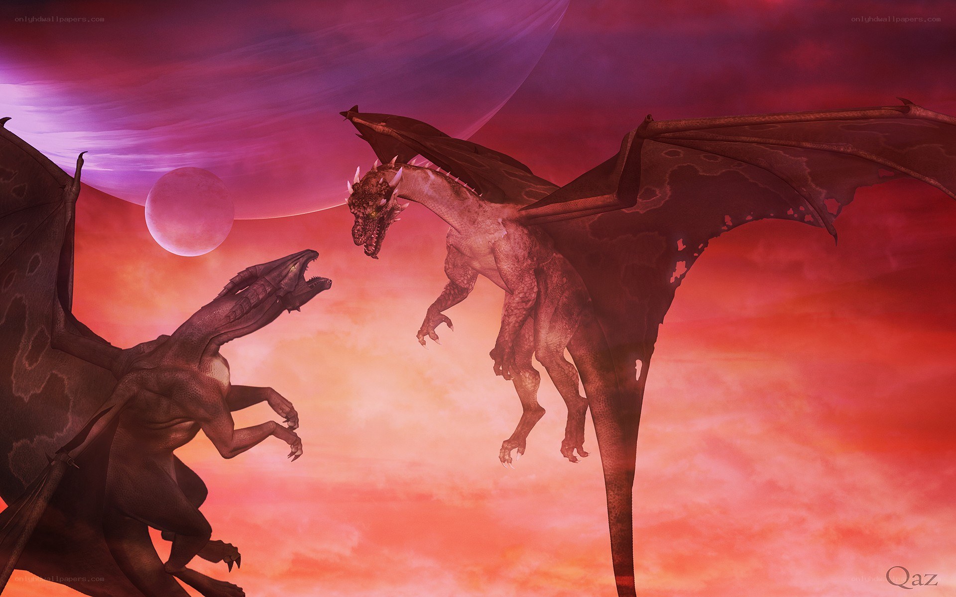 Two dragons in a cosmic sky