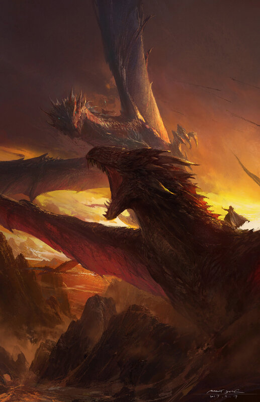 Two Dragons in Flight — Orange