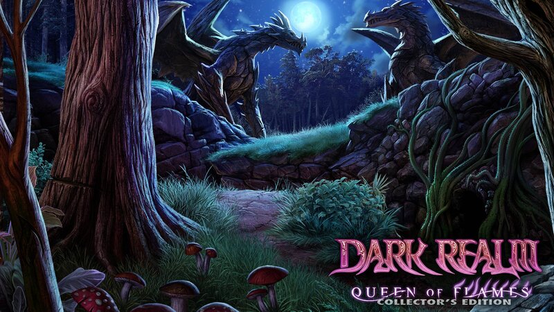 Two Dragons in Forest — Purple