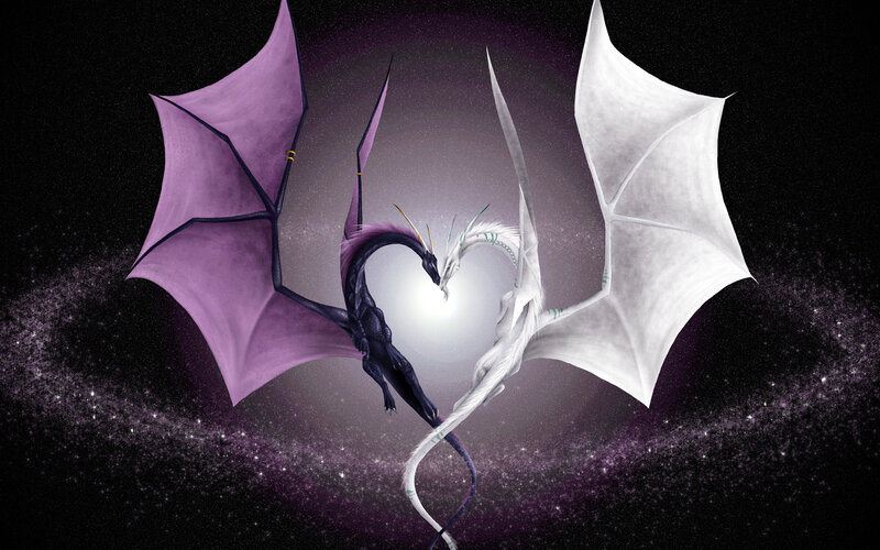 Two Dragons in Space — Purple