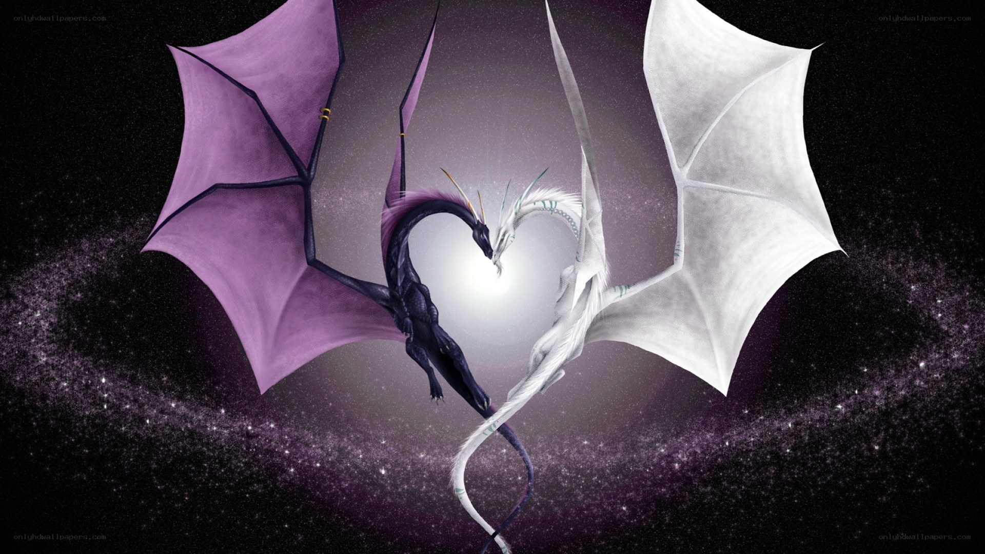 two dragons in space
