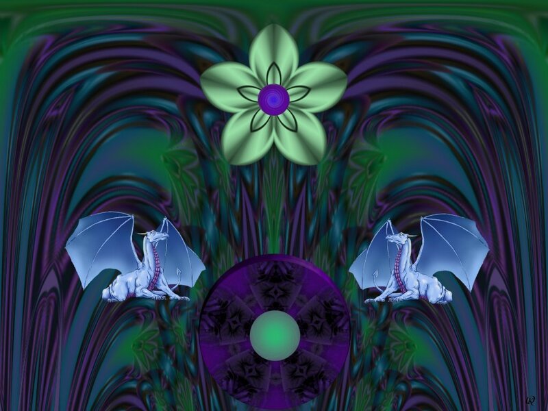 Two Dragons on a Flower