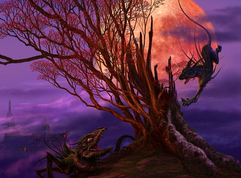 Two Dragons on a Tree