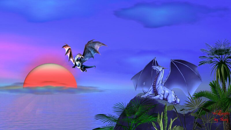 Two Dragons on Island